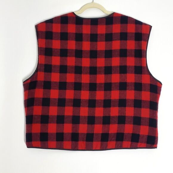 Backpacker Sportswear Field Utility Vest Mens XL Red Black Buffalo Plaid Hunting - Picture 3 of 8
